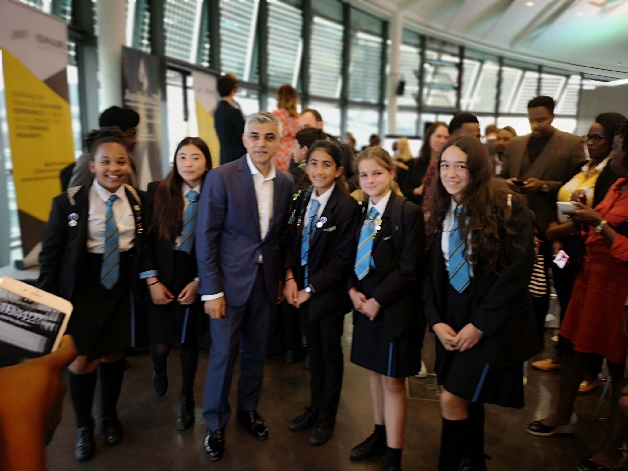 feminist group at city hall with mayor of london - international links
